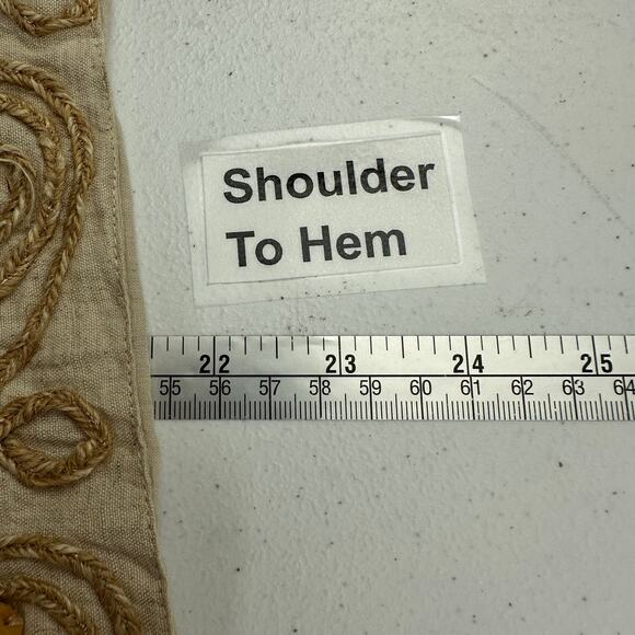 B Bronson Womens Linen Blend Vest Size L Beaded Embroidered Boho Hippie Festival - Picture 7 of 8